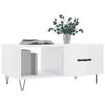 vidaXL Table basse Blanc brillant 90x50x40 cm Bois d'ingénierie