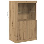 vidaXL Buffet LED Chêne artisanal 60 5 x 37 x 100 cm Bois d'ingénierie