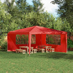 vidaXL Mur de tente de fête 2 Pièces 400 x 195 cm Rouge PE et acier