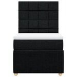 vidaXL Sommier à lattes de lit avec matelas Noir 90x190 cm Tissu