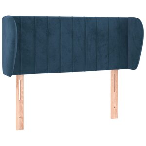 vidaXL Tête de lit avec oreilles Bleu foncé 103x23x78/88 cm Velours