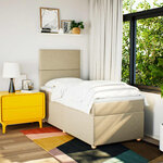 vidaXL Sommier à lattes de lit avec matelas Crème 90x200 cm Tissu