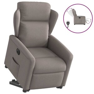vidaXL Fauteuil inclinable électrique taupe tissu