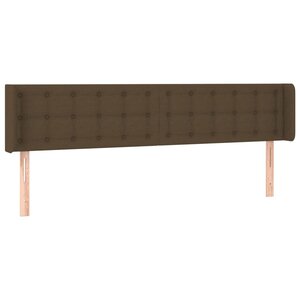 vidaXL Tête de lit avec oreilles Marron Foncé 163x16x78/88 cm Tissu