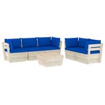 vidaXL Salon de jardin palette 6 Pièces avec coussins bois d'épicéa