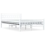 vidaXL Cadre de lit Blanc Métal 140 x 200 cm