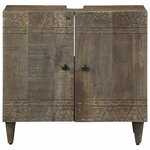 vidaXL Armoire lavabo de salle de bain bois massif de manguier
