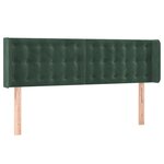 vidaXL Tête de lit à LED Vert foncé 147x16x78/88 cm Velours