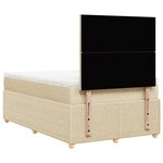 vidaXL Sommier à lattes de lit avec matelas crème 120x190 cm tissu