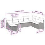 vidaXL Set de canapé de jardin 8 pièces avec coussins Marron Poly Rattan