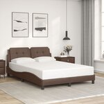 vidaXL Cadre de lit avec LED sans matelas marron 140x190 cm