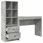 vidaXL Bureau avec rangement 2 Pièces Gris béton 100 x 40 x 76 cm