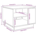 vidaXL Table basse chêne artisanal 55x55x42 cm bois d'ingénierie