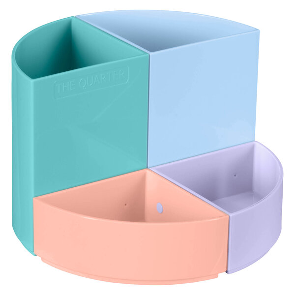 Pot à crayons plastique the quarter 4 compartiments - coloris pastel - assorties pastel - exacompta