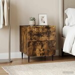 vidaXL Cabinet de chevet 2 Pièces Chêne fumé 43 x 34 5 x 49 5 cm