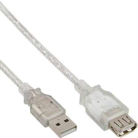 Rallonge USB 2.0 3m M/F (Transparent)