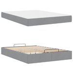 vidaXL Cadre de lit avec matelas Gris clair 140 x 200 cm tissu