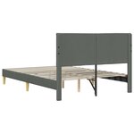 vidaXL Cadre de lit avec tête de lit Gris foncé 160 x 200 cm Tissu