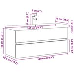 vidaXL Cabinet sous lavabo avec lavabo intégré en bois d'ingénierie chêne noir