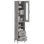 vidaXL Buffet haut Sonoma gris 34 5x34x180 cm Bois d'ingénierie