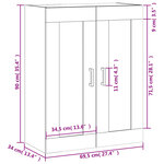 vidaXL Armoire murale sonoma gris 69 5x34x90 cm bois d'ingénierie