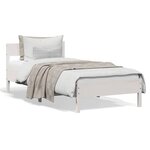 vidaXL Cadre de lit sans matelas blanc 100x200 cm bois de pin massif