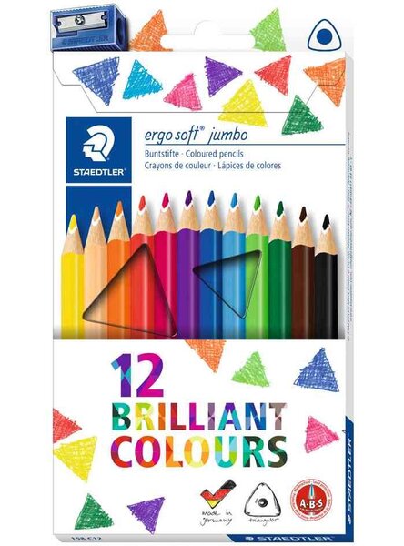 étui de 12 crayons de couleur triangulaire ergosoft jumbo STAEDTLER