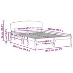 vidaXL Cadre de lit Marron 150 x 200 cm Bois de pin massif