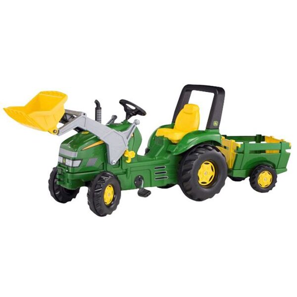 ROLLY TOYS X Tracteur a pédales John Deere+ Pelle avant + Remorque Farm Trailer