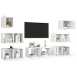 vidaXL Ensemble de meubles TV 7 Pièces Blanc Bois d'ingénierie