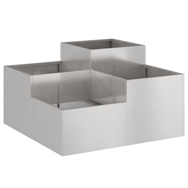 Jardinière vidaXL 80x80x48 cm en acier inoxydable
