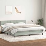 vidaXL Sommier à lattes de lit et matelas gris clair 180x210cm velours