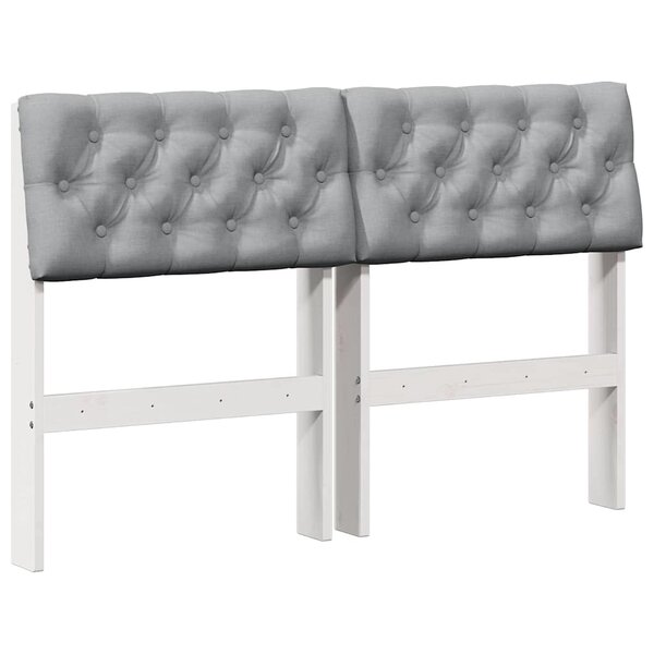 vidaXL Tête de lit capitonnée Gris clair 120 cm Pin massif