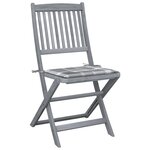 vidaXL Chaises pliables d'extérieur lot de 4 et coussins Bois d'acacia