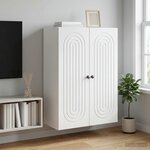 vidaXL Armoire Murale Blanc 66 x 34 5 x 90 cm Bois d'ingénierie