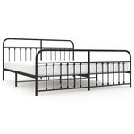 vidaXL Cadre de lit métal avec tête de lit/pied de lit noir 193x203 cm