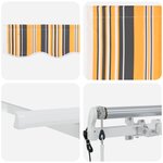 vidaXL Auvent Rétractable Jaune et Gris 3 x 2 m Métal