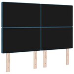 vidaXL Tête de lit LED avec tête de lit Bleu foncé 160 cm Polyester
