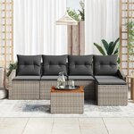 vidaXL Ensemble de canapé de jardin 6 Pièces Gris