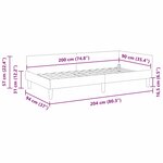 vidaXL Cadre de lit d'angle Bordeaux 90 cm x 200 cm tissu