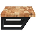 vidaXL Étagère de vasque murale acier et bois massif d'acacia