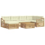 vidaXL Ensemble de canapés d'extérieur 7 pc Blanc et crème