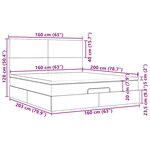 VidaXL Cadre de lit ottoman avec matelas noir 160x200 cm velours