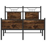 vidaXL Cadre de lit sans matelas chêne fumé 120x190 cm bois ingénierie