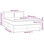 vidaXL Sommier à lattes de lit avec matelas LED Gris foncé 140x200 cm