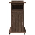 vidaXL Pupitre et roues et tiroir chêne marron bois d'ingénierie