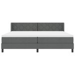 vidaXL Lit à ressorts avec matelas Gris foncé 200 x 200 cm Polyester