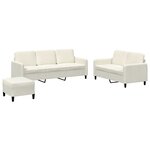 vidaXL Ensemble de canapés 3 Pièces crème velours