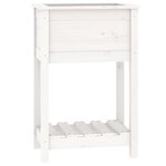 vidaXL Jardinière avec étagère Blanc 54x34 5x81 cm Bois massif de pin