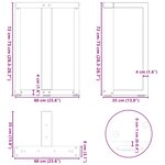 vidaXL Pieds de table à manger en T  2 pièces  blanc  60 x 35 x (72-73) cm  acier